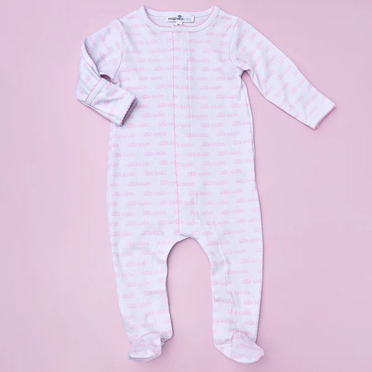 Magnolia Baby Little Sis Printed Footie