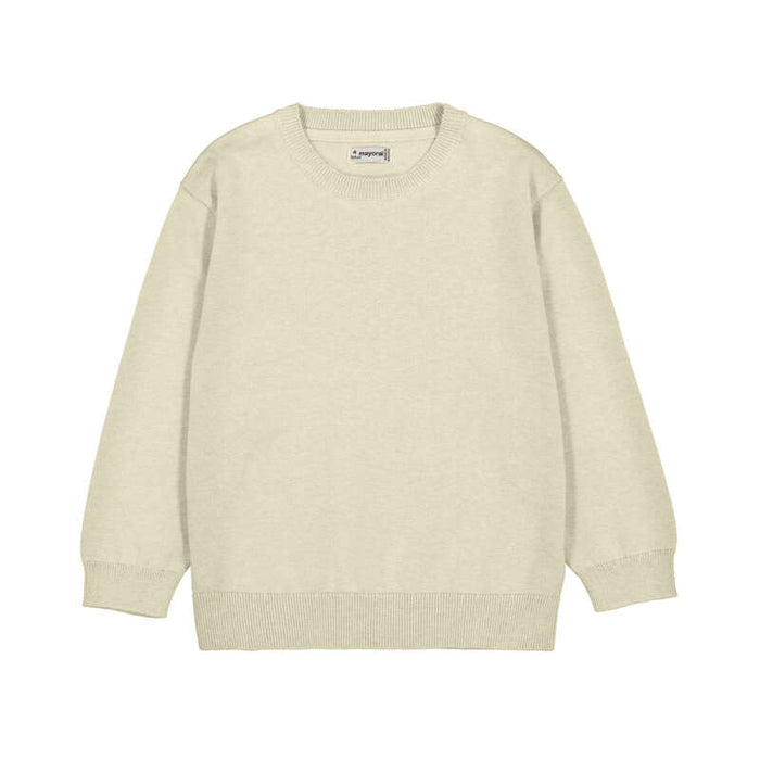 Mayoral Basic Crew Neck Sweater-Oatmeal