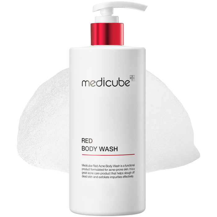 MEDICUBE Red Acne Body Wash AHA BHA PHA Niacinamide غسول الجسم لعلاج الحبوب من ميديكيوب