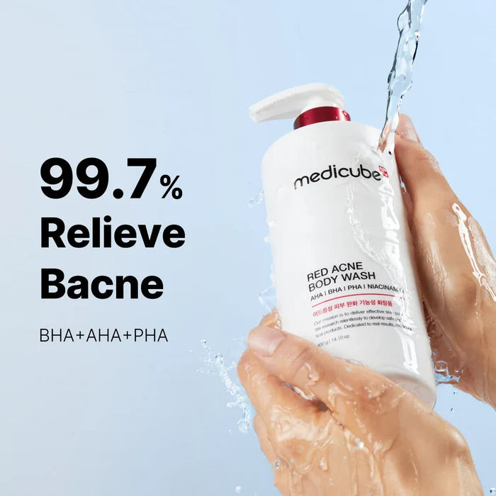 MEDICUBE Red Acne Body Wash AHA BHA PHA Niacinamide غسول الجسم لعلاج الحبوب من ميديكيوب