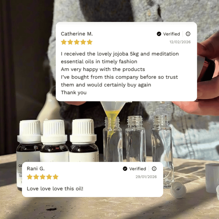Infographic explaining why the Meditation Essential Oil Blend is a popular choice for mindfulness, relaxation and aromatherapy.