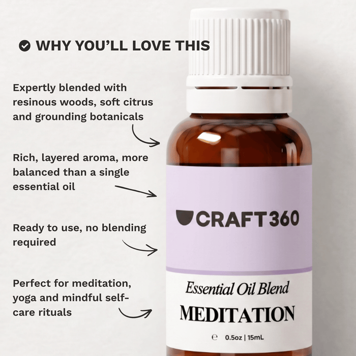 Customer reviews highlighting experiences with Craft 360's Meditation Essential Oil Blend.