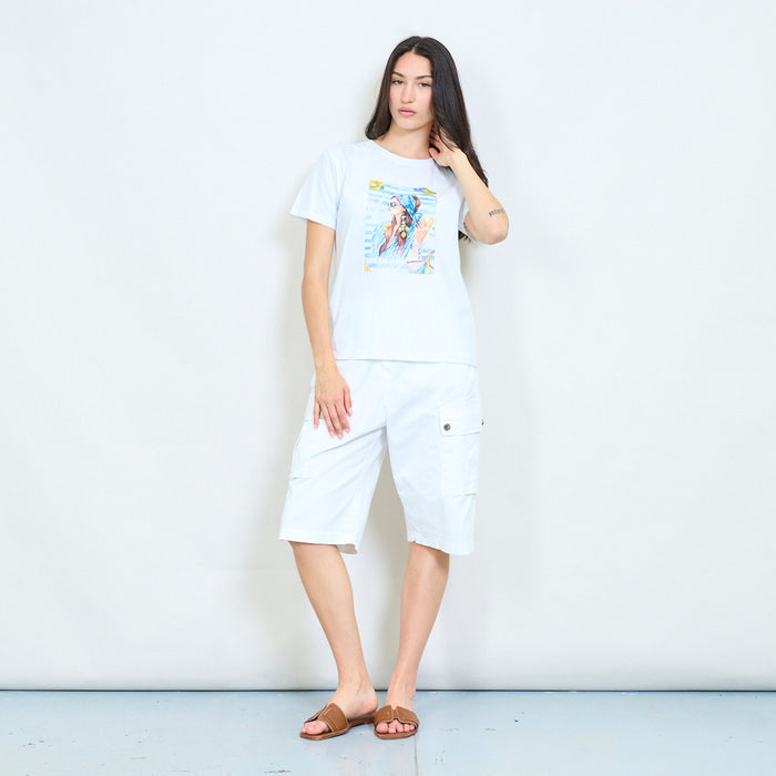 Mediterranean muse graphic cotton t-shirt wholesale