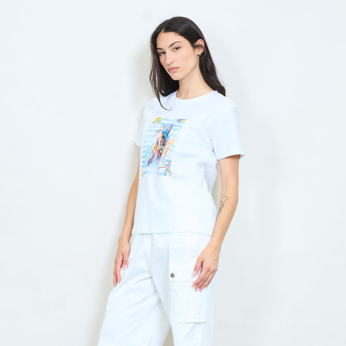 Mediterranean muse graphic cotton t-shirt wholesale