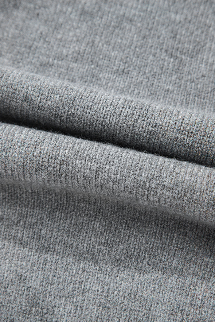 Medium Grey Drawstring Hooded Button Up Drop Shoulder Sweater Cardigan 🇨🇳