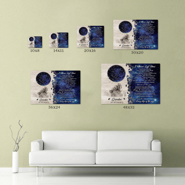 Memory-Gift™ Star Map Poster Custom Wall Art Memorial for Dad/Mom, Wooden Frame | I Never Left You V8