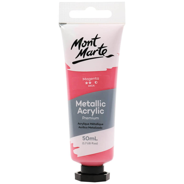Metallic Acrylic Paint Premium 50ml (1.7 US fl.oz) Tube - Magenta