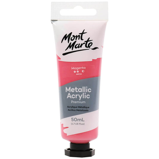 Metallic Acrylic Paint Premium 50ml (1.7 US fl.oz) Tube - Magenta