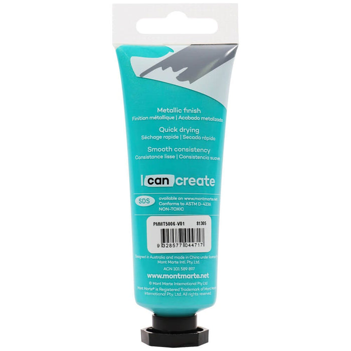 Metallic Acrylic Paint Premium 50ml (1.7 US fl.oz) Tube - Phthalo Green