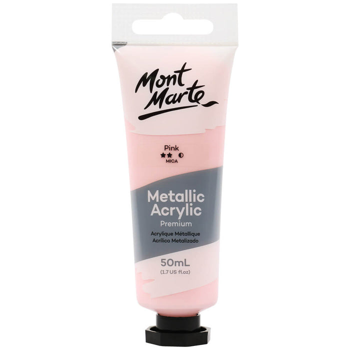 Metallic Acrylic Paint Premium 50ml (1.7 US fl.oz) Tube - Pink