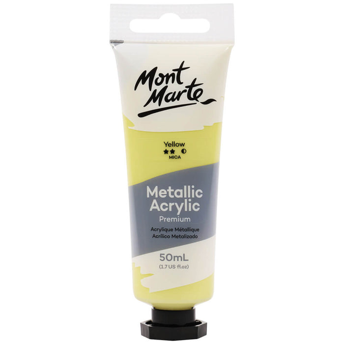 Metallic Acrylic Paint Premium 50ml (1.7 US fl.oz) Tube  - Yellow