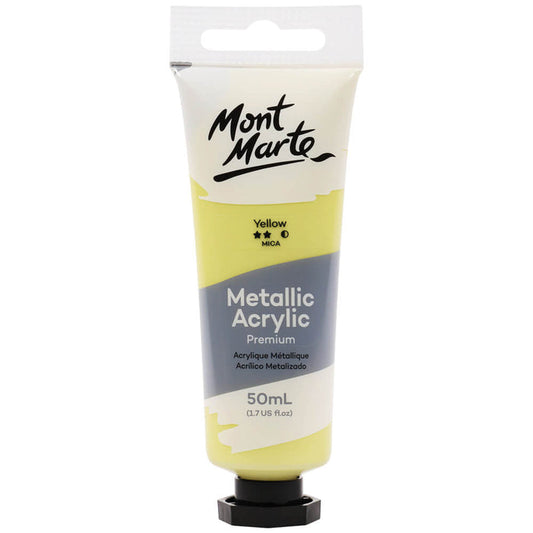 Metallic Acrylic Paint Premium 50ml (1.7 US fl.oz) Tube  - Yellow