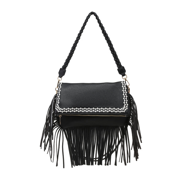 Metallic fringe shoulder bag wholesale
