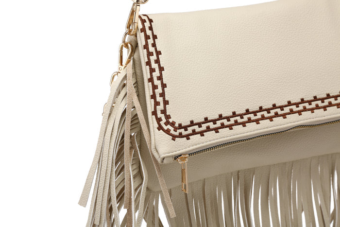 Metallic fringe shoulder bag wholesale