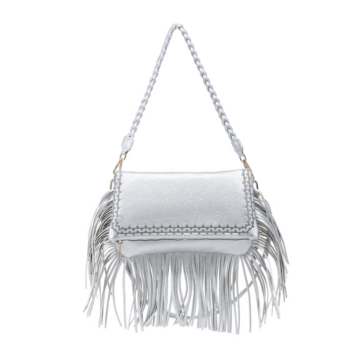 Metallic fringe shoulder bag wholesale