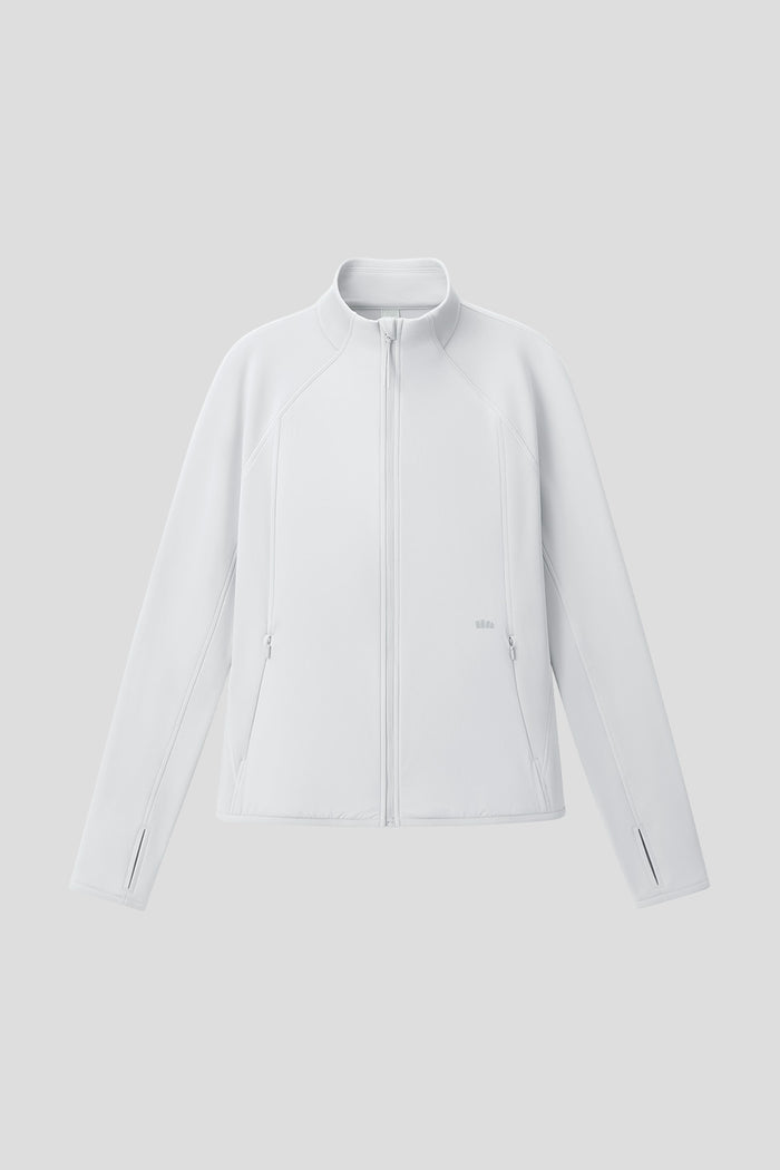 beneunder microwind womens light warmth windproof micro fleece jacket#color_light gray