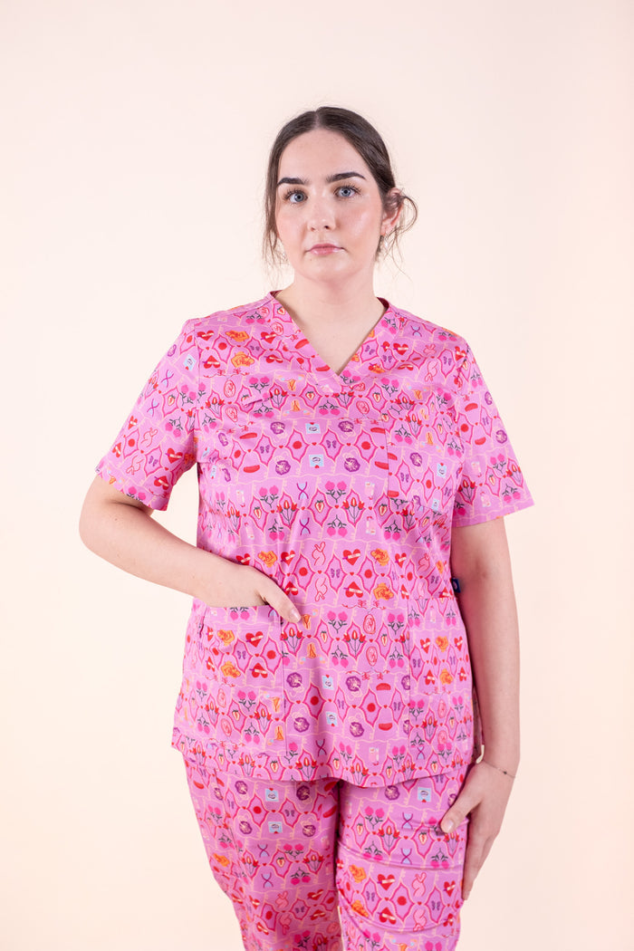 Midwifery - Womens Printed Scrub Top