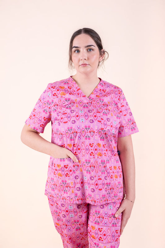 Midwifery - Womens Printed Scrub Top
