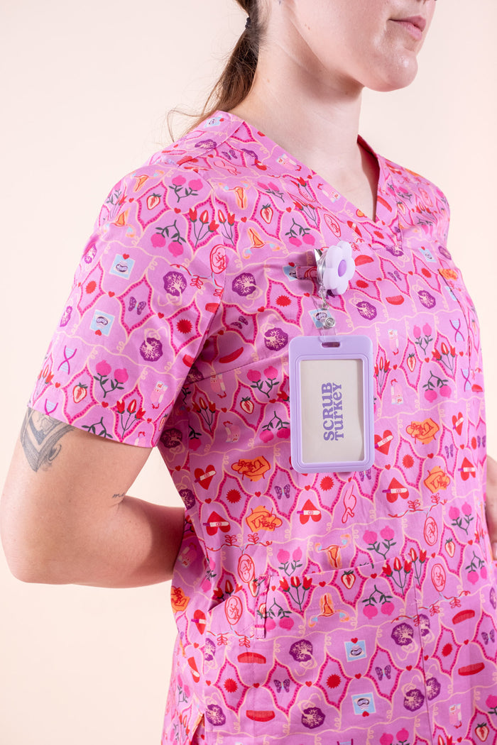 Midwifery - Womens Printed Scrub Top