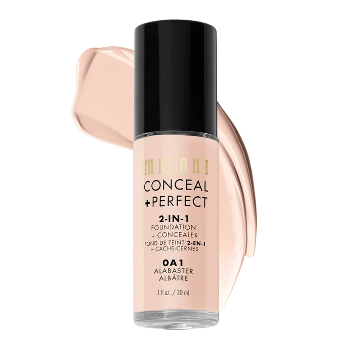 MILANI concealer + perfect 2 in 1 foundation + concealer كونسيلر وفاونديشن منتجين في منتج واحد من ميلاني