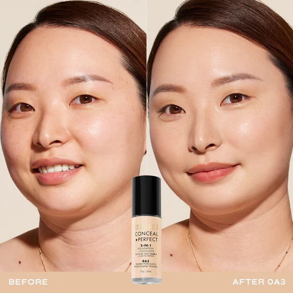 MILANI concealer + perfect 2 in 1 foundation + concealer كونسيلر وفاونديشن منتجين في منتج واحد من ميلاني