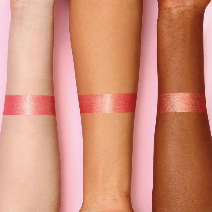 Mini Bloom Cheek Palette arm swatches on different skin tones.