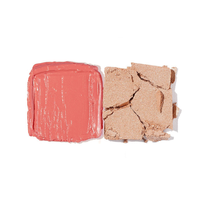 Crumbled Mini Rose Cheek Duo pans on a white background.