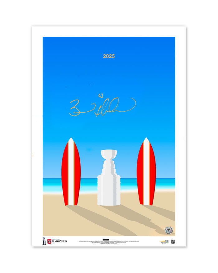 Minimalist 2025 Stanley Cup Florida Panthers Print - Brad Marchand Autographed  - Authenticated