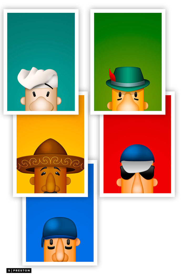 Minimalist Racing Sausage Art Print Set - Milwaukee Brewers - S. Preston