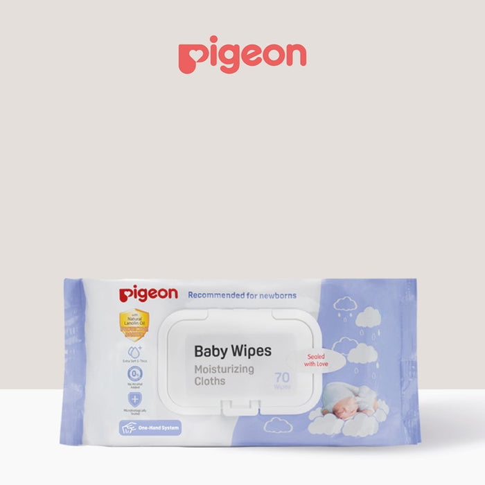 PIGEON Moisturizing Cloths Baby Wipes 70S x 3 | Isetan KL Online Store