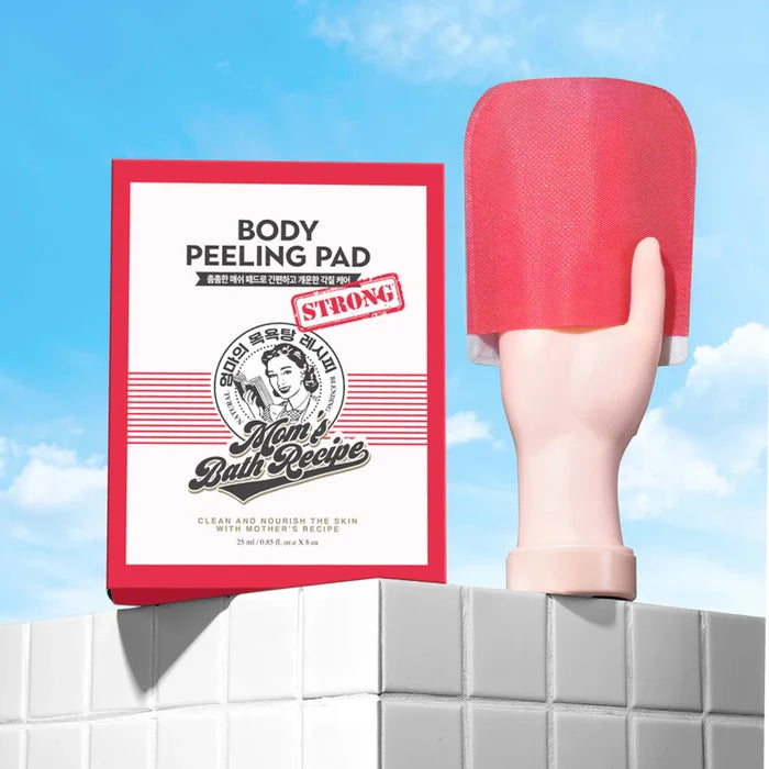 MOM's BATH Recipe - Body Peeling Pad - Strong Care قفاز تقشير الجسم