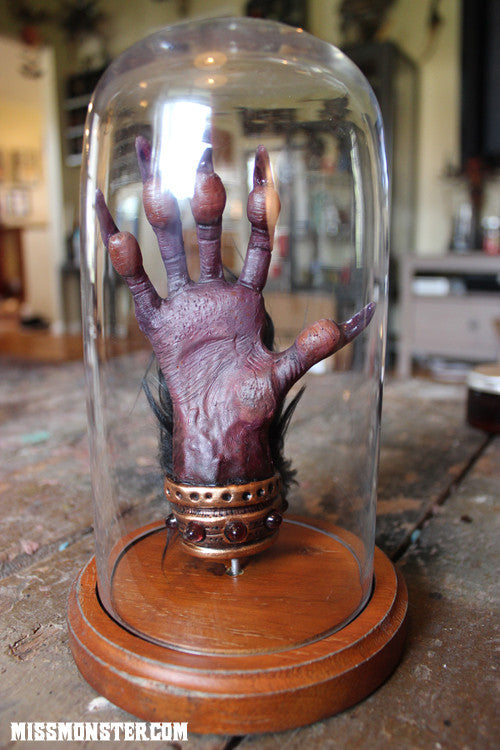 MONSTER HAND- GLASS BELL JAR