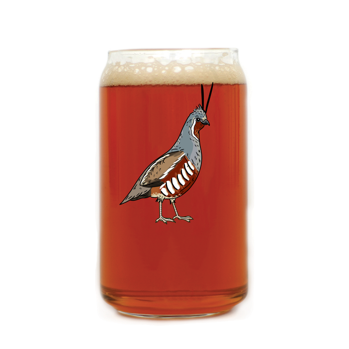 Mountain Quail Beer Can Glass