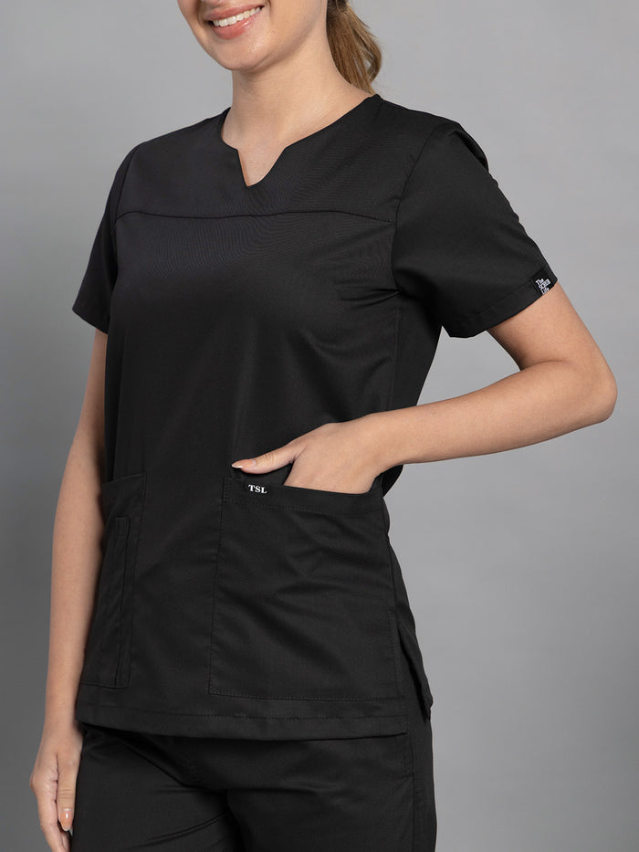 Move Lite Women Black (Core V Neck) Scrub Set