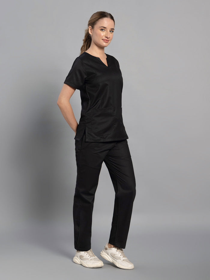Move Lite Women Black (Nova V Neck) Scrub Set