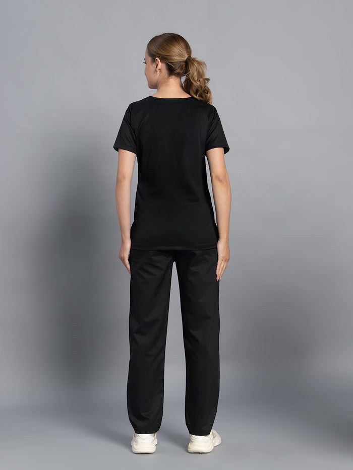 Move Lite Women Black (Nova V Neck) Scrub Set