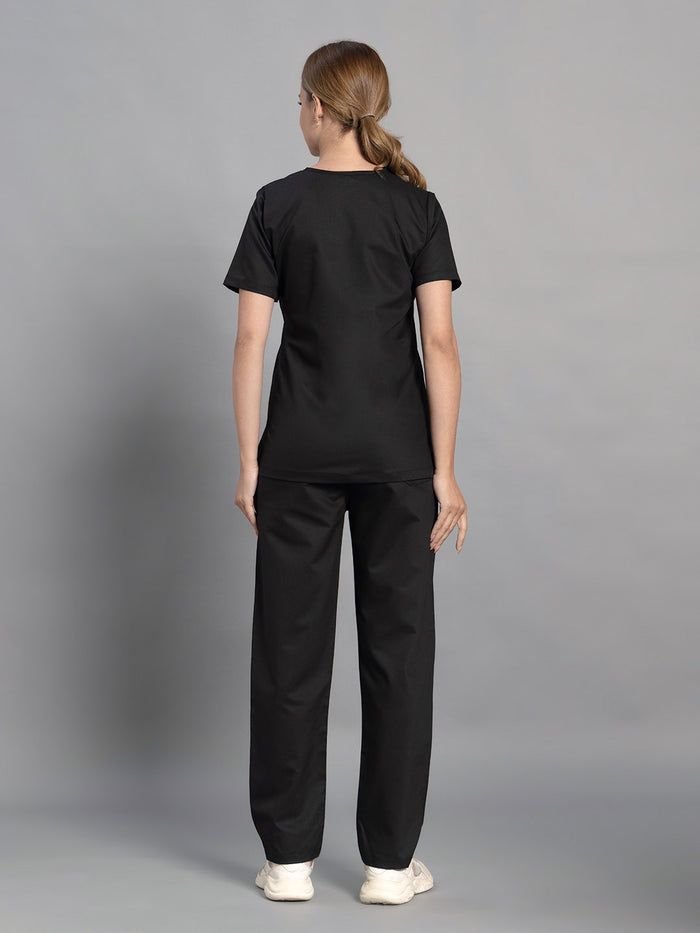 Move Lite Women Black (Soft V Neck) Scrub Set