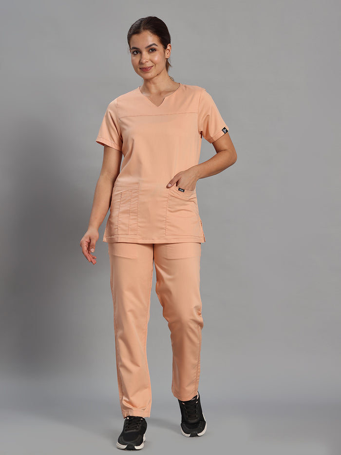 Move Lite Women Coral Mist (Core V Neck) Scrub Set