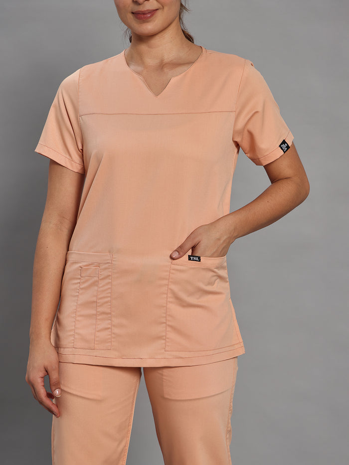 Move Lite Women Coral Mist (Core V Neck) Scrub Set