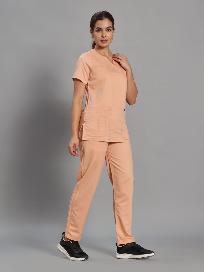 Move Lite Women Coral Mist (Core V Neck) Scrub Set