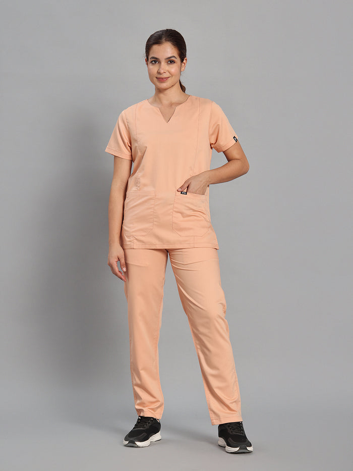 Move Lite Women Coral Mist (Nova V Neck) Scrub Set