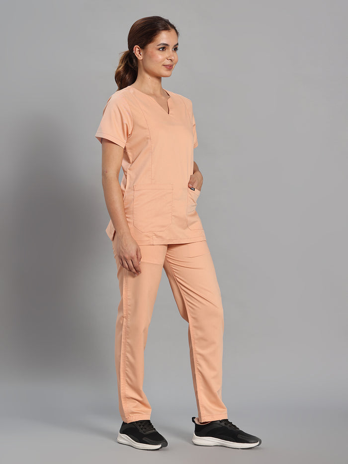 Move Lite Women Coral Mist (Nova V Neck) Scrub Set