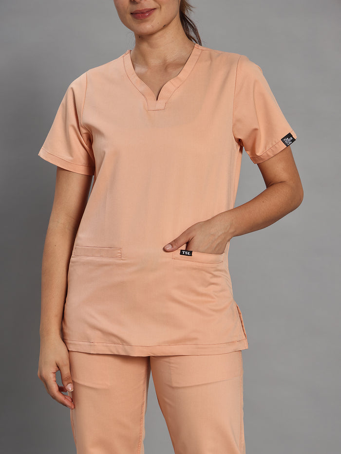 Move Lite Women Coral Mist (Soft V Neck) Scrub Set