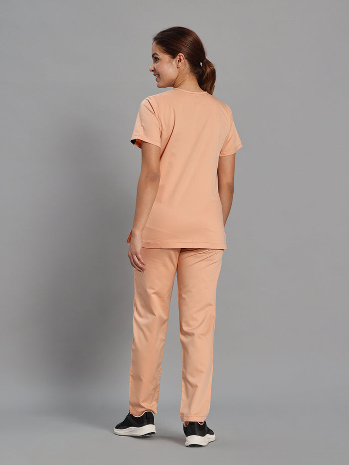 Move Lite Women Coral Mist (Soft V Neck) Scrub Set