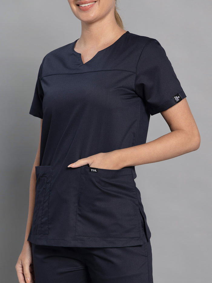 Move Lite Women  Ink blue (Core V Neck) Scrub Set