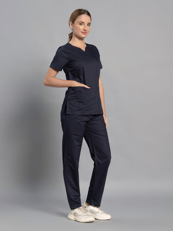 Move Lite Women  Ink blue (Core V Neck) Scrub Set