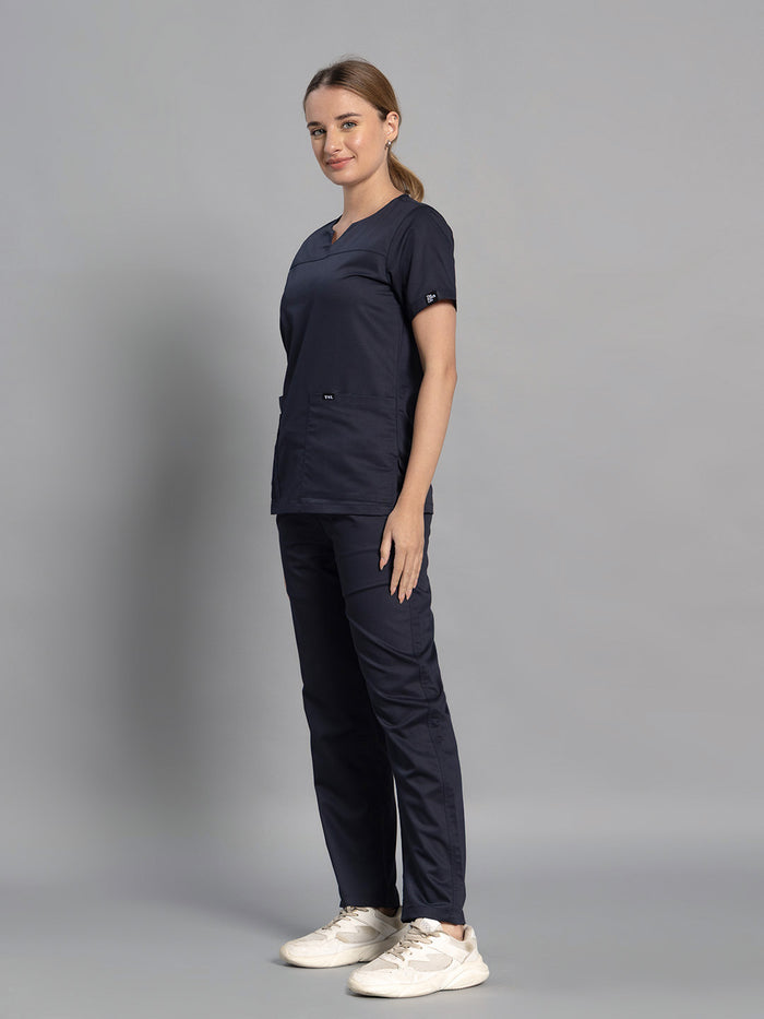 Move Lite Women  Ink blue (Core V Neck) Scrub Set