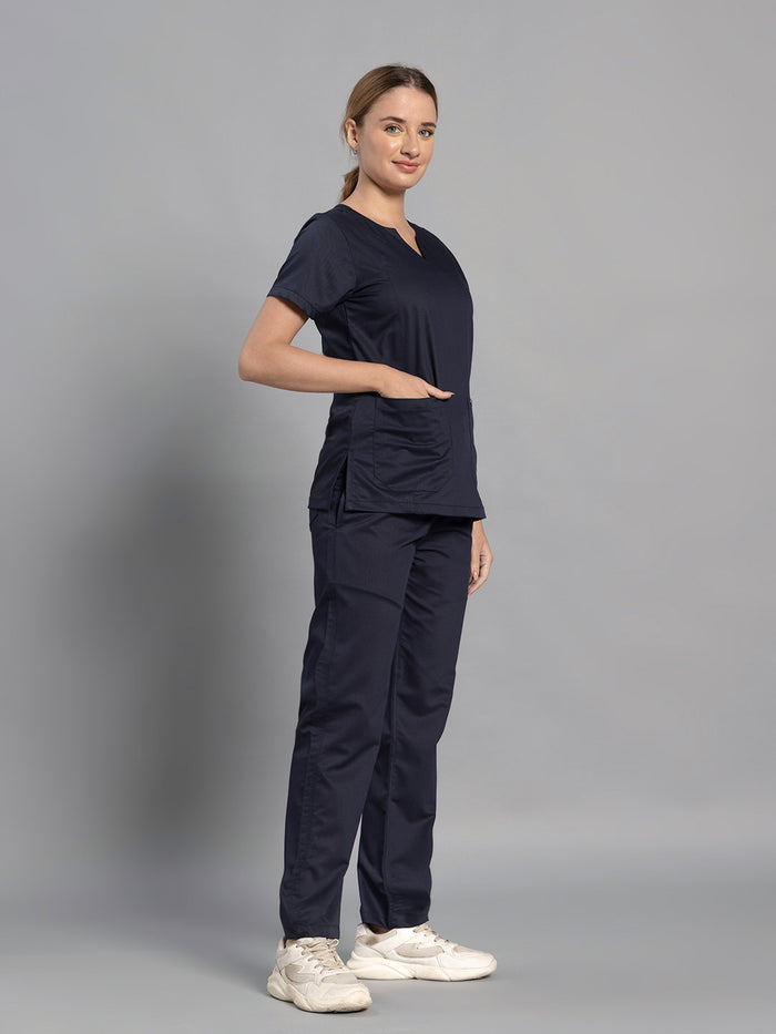 Move Lite Women Ink Blue (Nova V Neck) Scrub Set