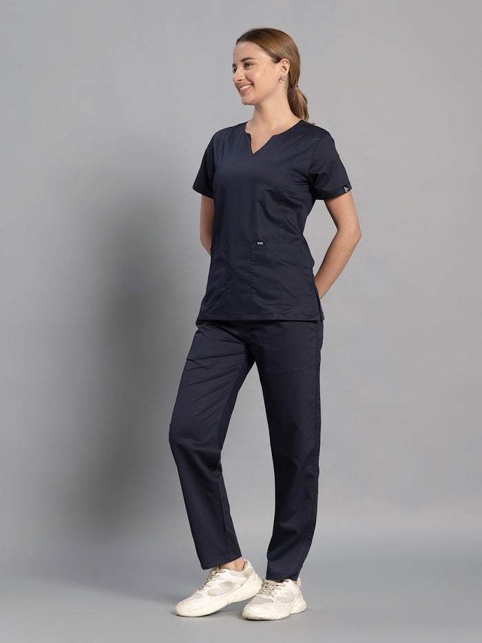 Move Lite Women Ink Blue (Nova V Neck) Scrub Set