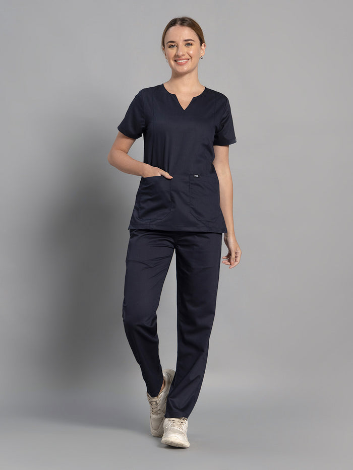Move Lite Women Ink Blue (Nova V Neck) Scrub Set